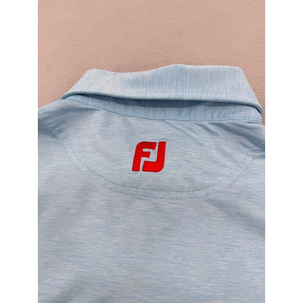 FootJoy ProDry Mens XL Light Blue Heathered Golf Polo Shirt Lightweight Casual - Picture 9 of 10